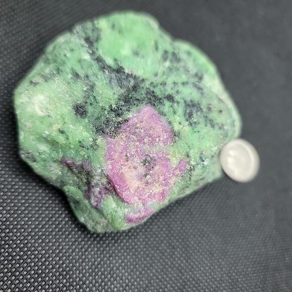 Ruby And Epidote Quartz Crystal Rough Mineral Specimen - Picture 2 of 4